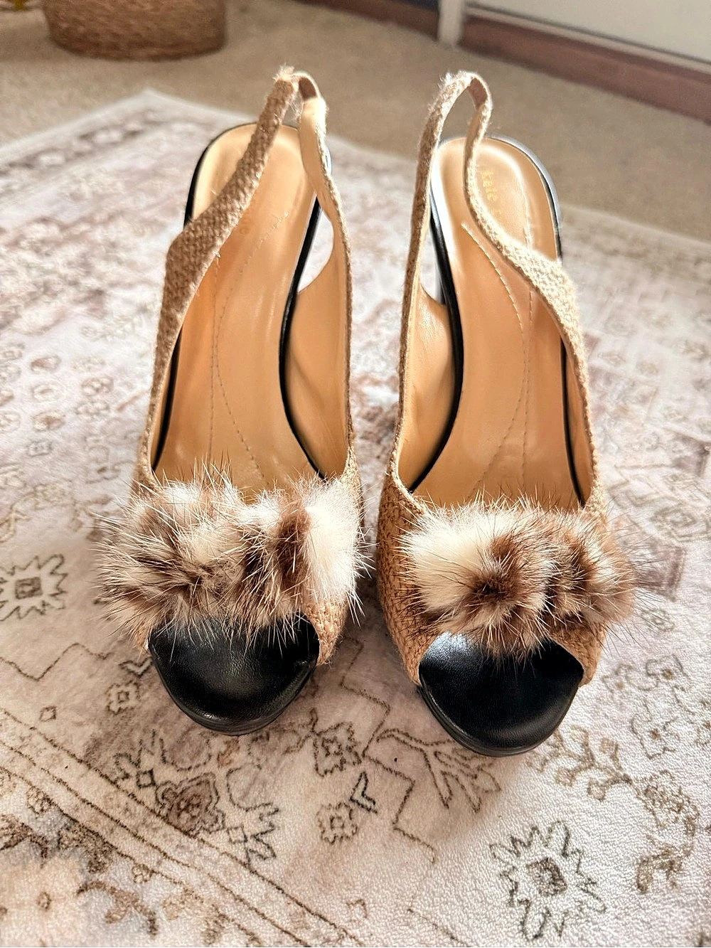 kate spade Fur Detail Tweed Heels US 10